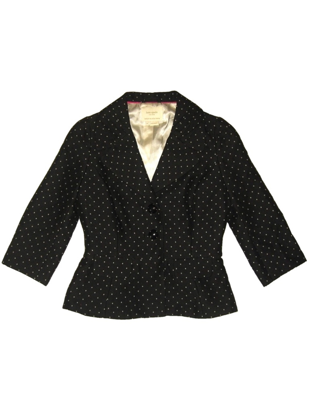 kate spade Black Polka Dot Peplum Blazer